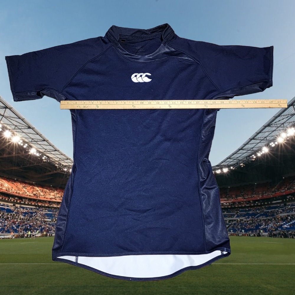 Canterbury of New Zealand Mens Blue CCC Logo Fitted Jersey Shirt Size XL - Picture 5 of 7